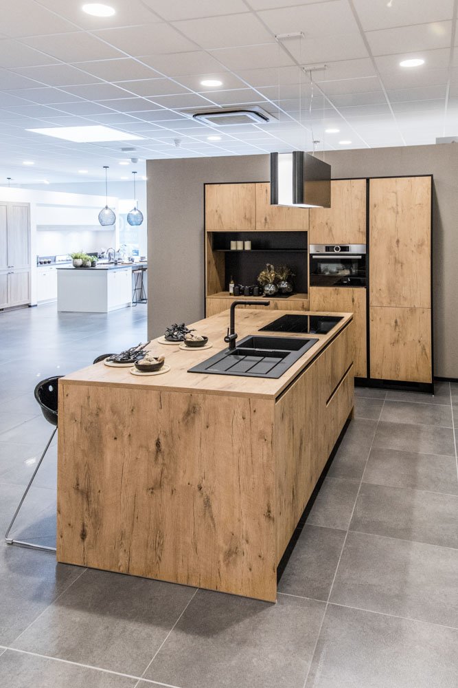 open houten keuken