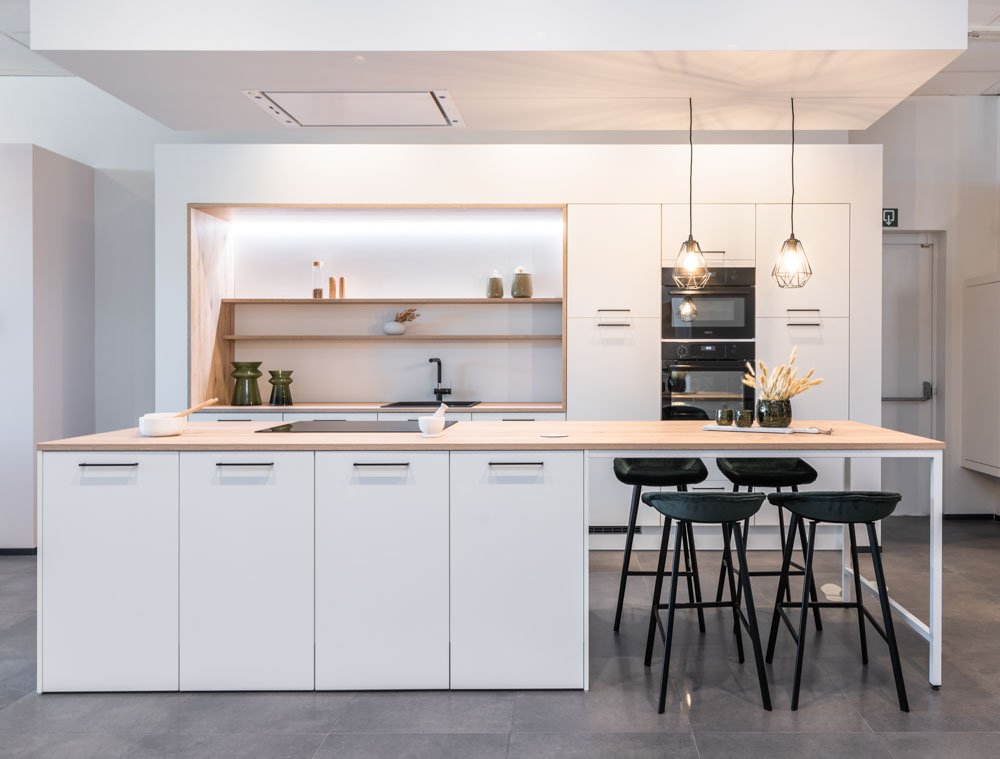 Scandinavische witte keuken