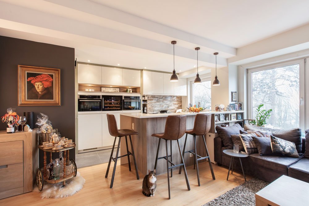houten keuken met eiland